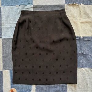 vtg embroidered polka dot black skirt size 4 pencil skirt interview women’s